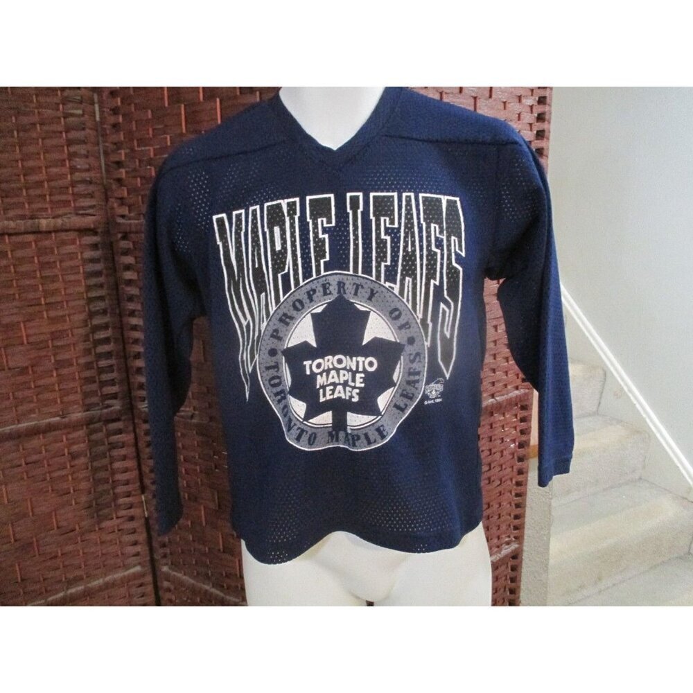Vintage 90s Property Of The Toronto Maple Leafs Mesh Hockey Jersey Youth Small